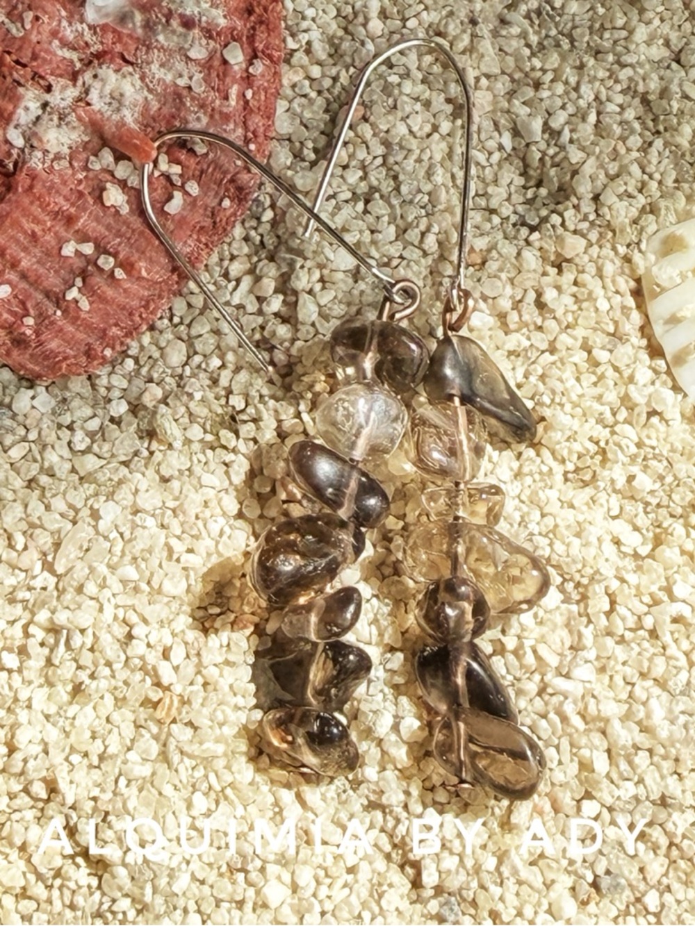 Fall Smoky Brown Beaded Dangle Earrings